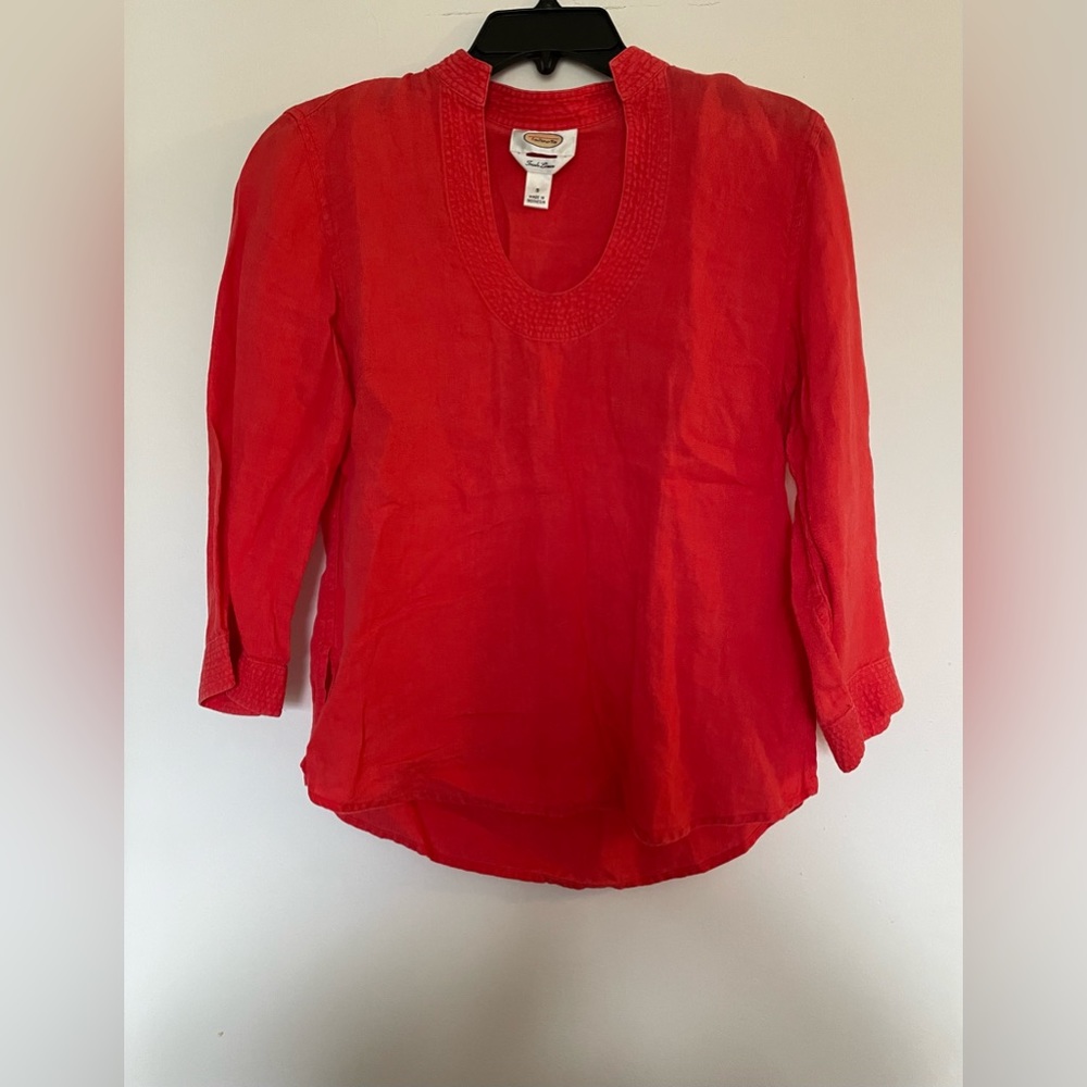 Talbots Red Linen Shirt